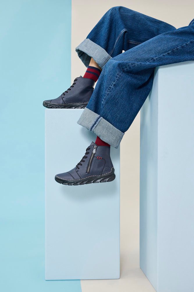 Rieker Schnürboots Schnürstiefelette, Casual-Boots mit weicher Innensohle