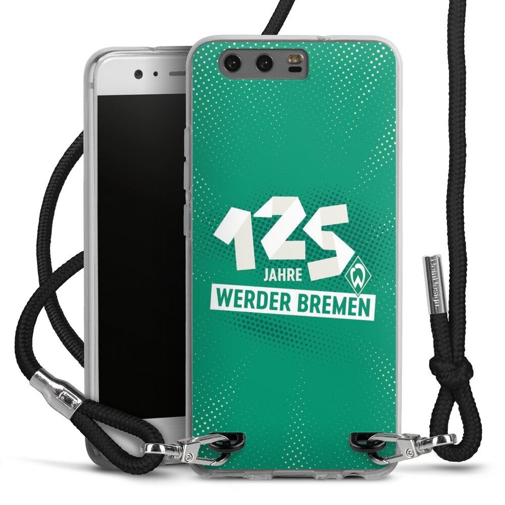 DeinDesign Handyhülle 125 Jahre Werder Bremen Offizielles Lizenzprodukt, Huawei P10 Handykette Hülle mit Band Case zum Umhängen Cover mit Kette