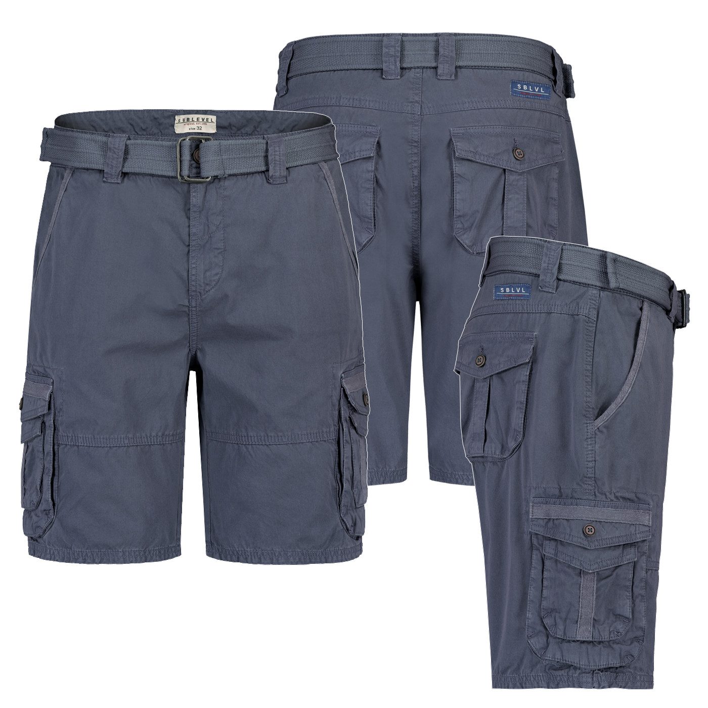 SUBLEVEL Cargoshorts Herren Cargo Shorts kurze Hose Bermuda Knielang Short günstig online kaufen