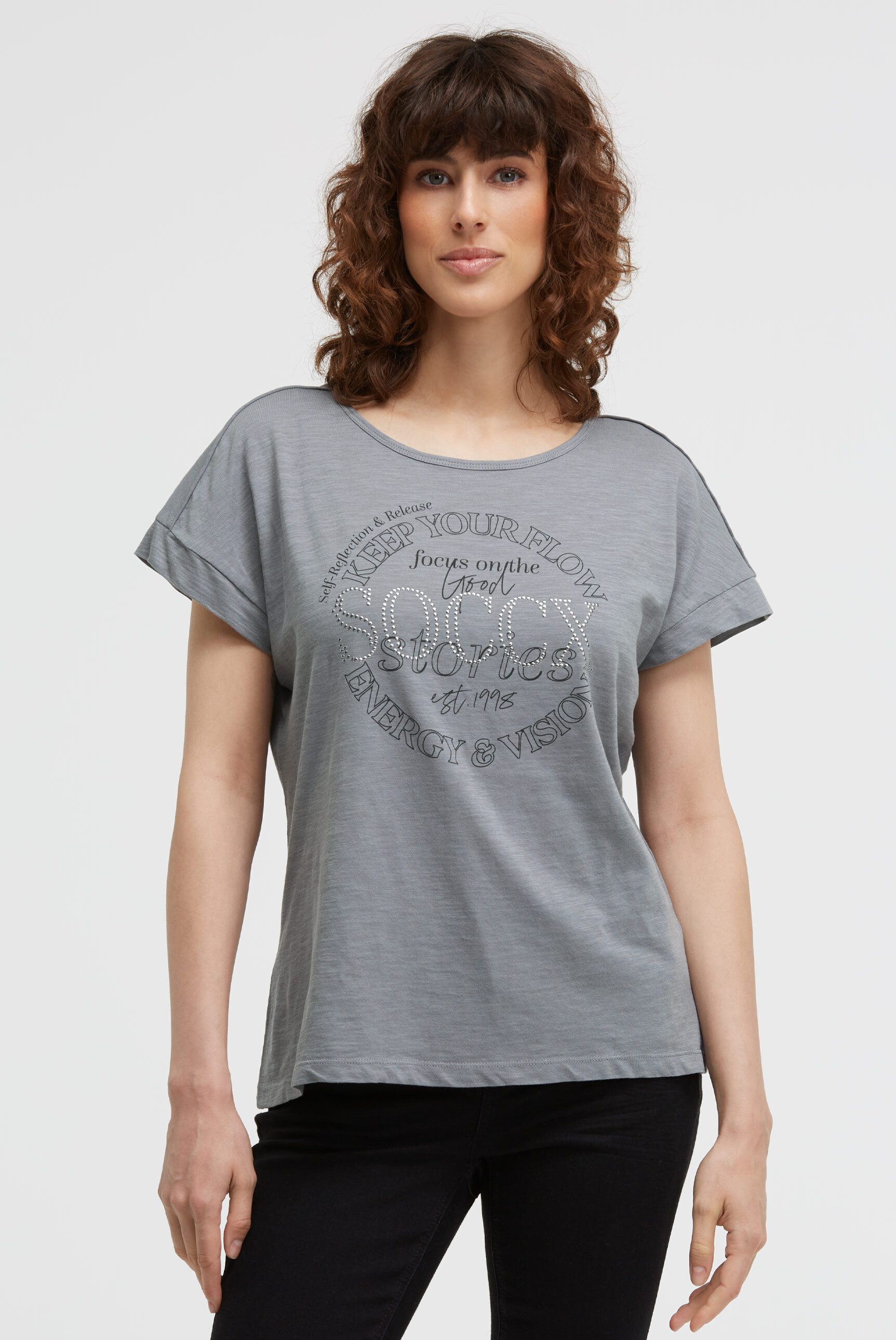 SOCCX Rundhalsshirt mit überschnittenen Schultern