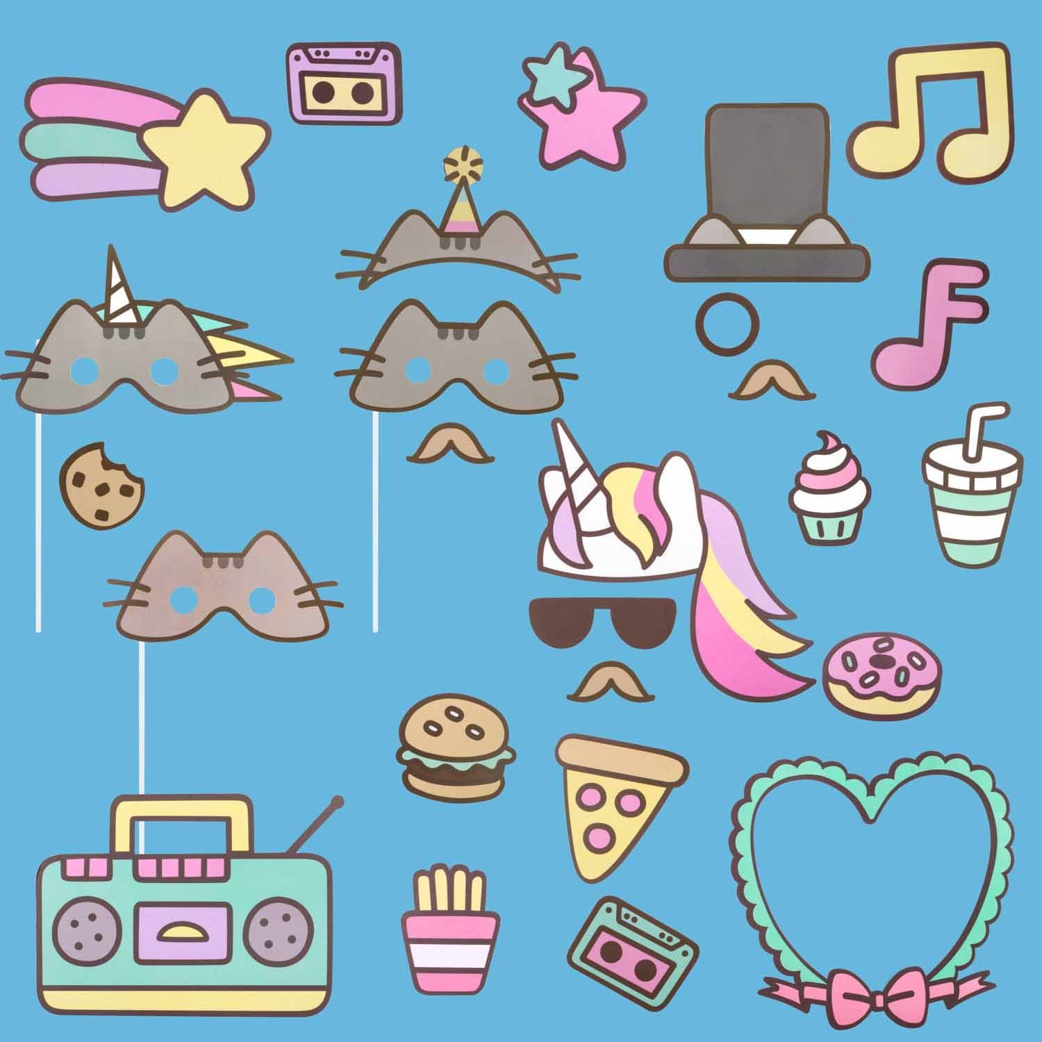 Pusheen Fotohintergrund Pusheen Party - Selfie Foto Kit, 24-tlg.