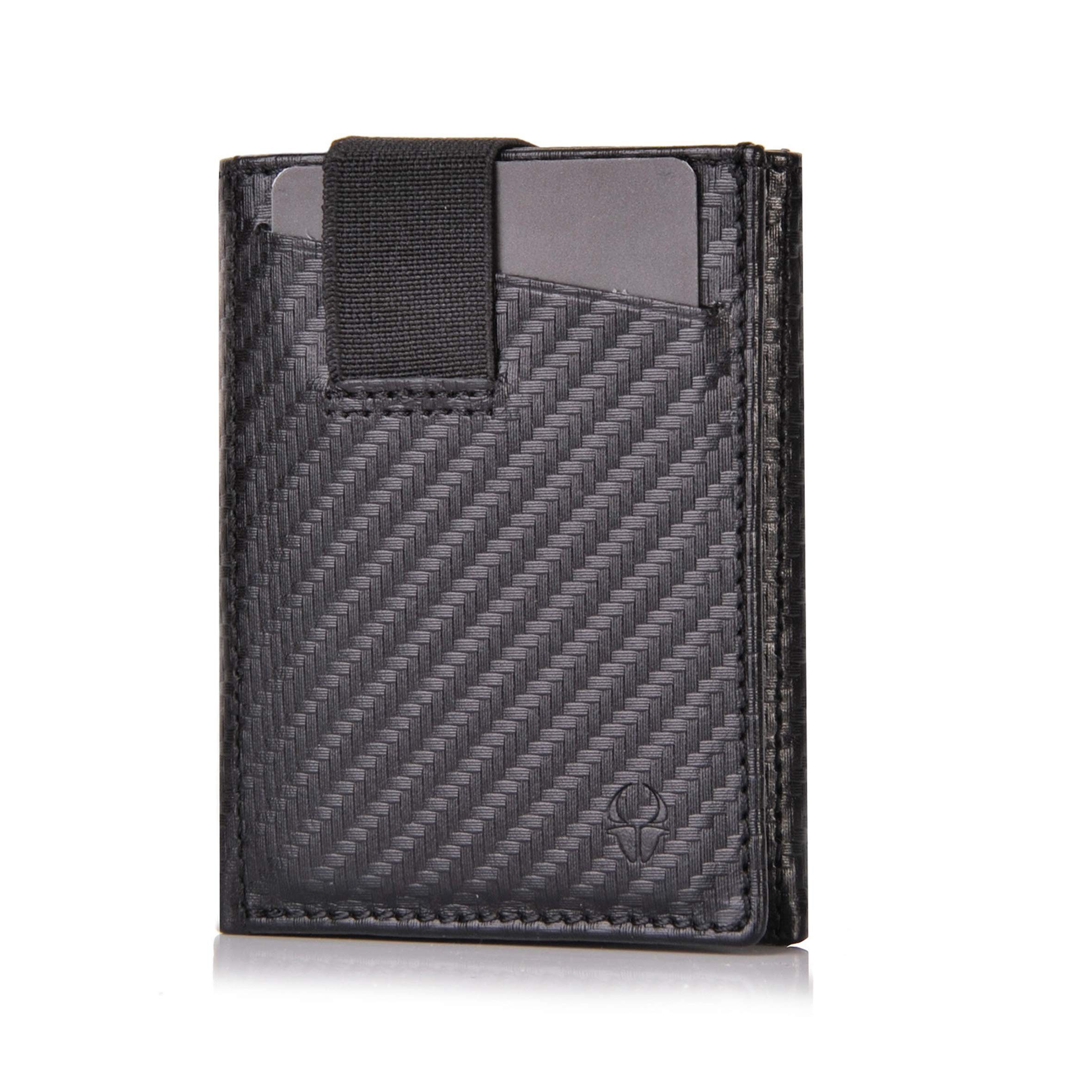 Donbolso & RFID Kartenfächern 9 Slim Carbon mit Münzfachmodernleder Wallet Ohne Geldbörse Schutz,