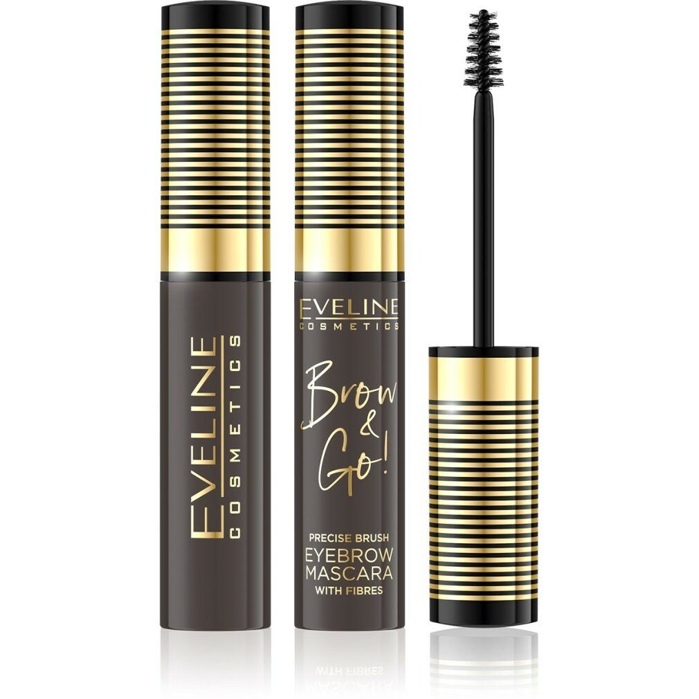 Eveline Cosmetics Mascara EVELINE Brow & Go! Augenbrauen-Mascara 02 Dunkel 6ml
