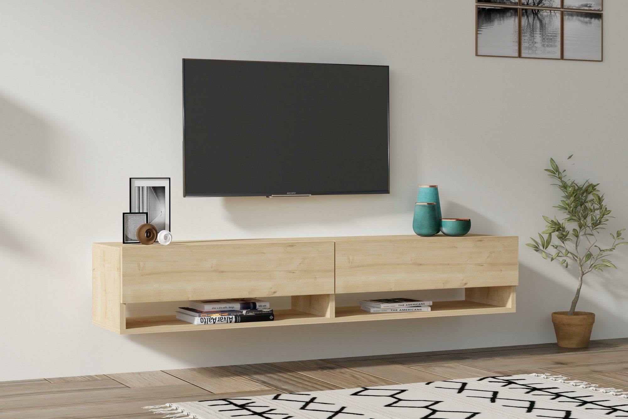 Skye Decor TV-Schrank Schränke, 31x141x30 cm, 100% Melaminbeschichtete Partikelplatte