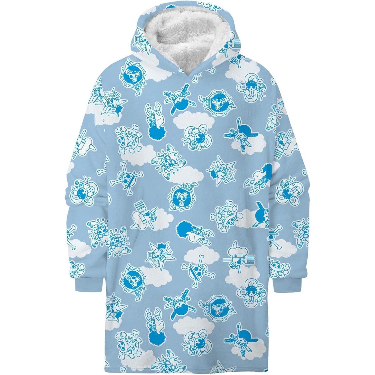 One Piece Poncho - Hoodie Blanket 110 × 95 cm Kuscheldecke mit Ärmeln und Kapuze (1-St)