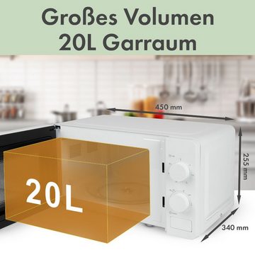 CLATRONIC Mikrowelle MW 791, Mikrowelle mit 20L Garraum & Garraumbeleuchtung