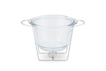 Edenberg Stövchen Speisenwärmer Gehärtetes Glas Edelstahl Warmhaltebehälter Catering, (4.0L, 3-tlg., Eine ideale Geschenkidee! Sehr hochwertig)