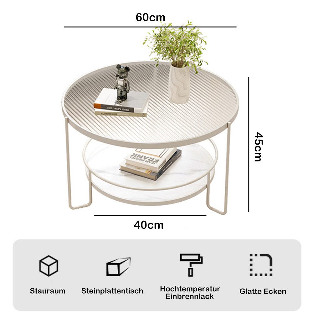 NUODWELL Couchtisch Couchtisch Rund, Wohnzimmertisch Moderner Glas Sofatisc günstig online kaufen
