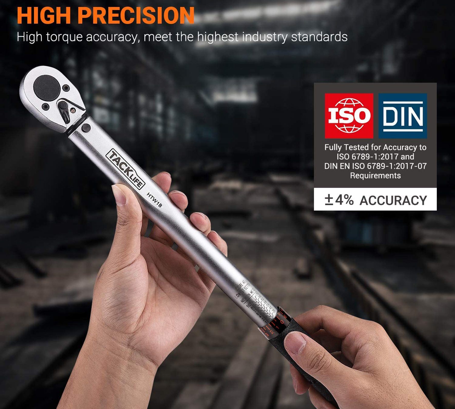 TACKLIFE Drehmomentschlüssel, 3/8" Drive Klick Set 13.6-108.5Nm, +/- 4% – Bild 5 von 5
