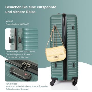 Ulife Hartschalen-Trolley Reisekoffer mit 360° - Rollen, TSA-Schlos,ABS-Material, 4 Rollen, 39,5 * 23 * 58,5 cm