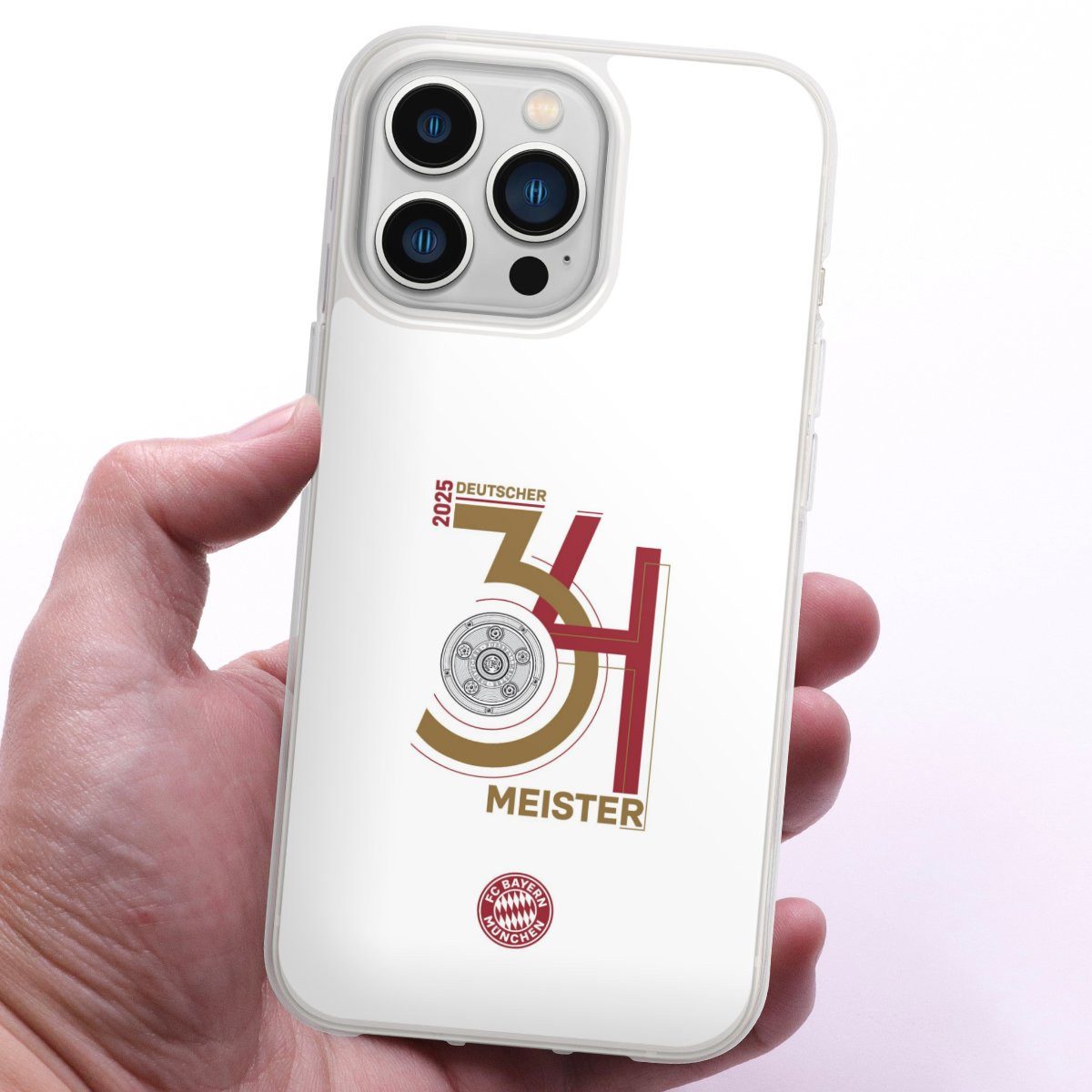 DeinDesign Handyhülle FC Bayern München Meister Offizielles Lizenzprodukt, Apple iPhone 13 Pro Silikon Hülle Bumper Case Handy Schutzhülle