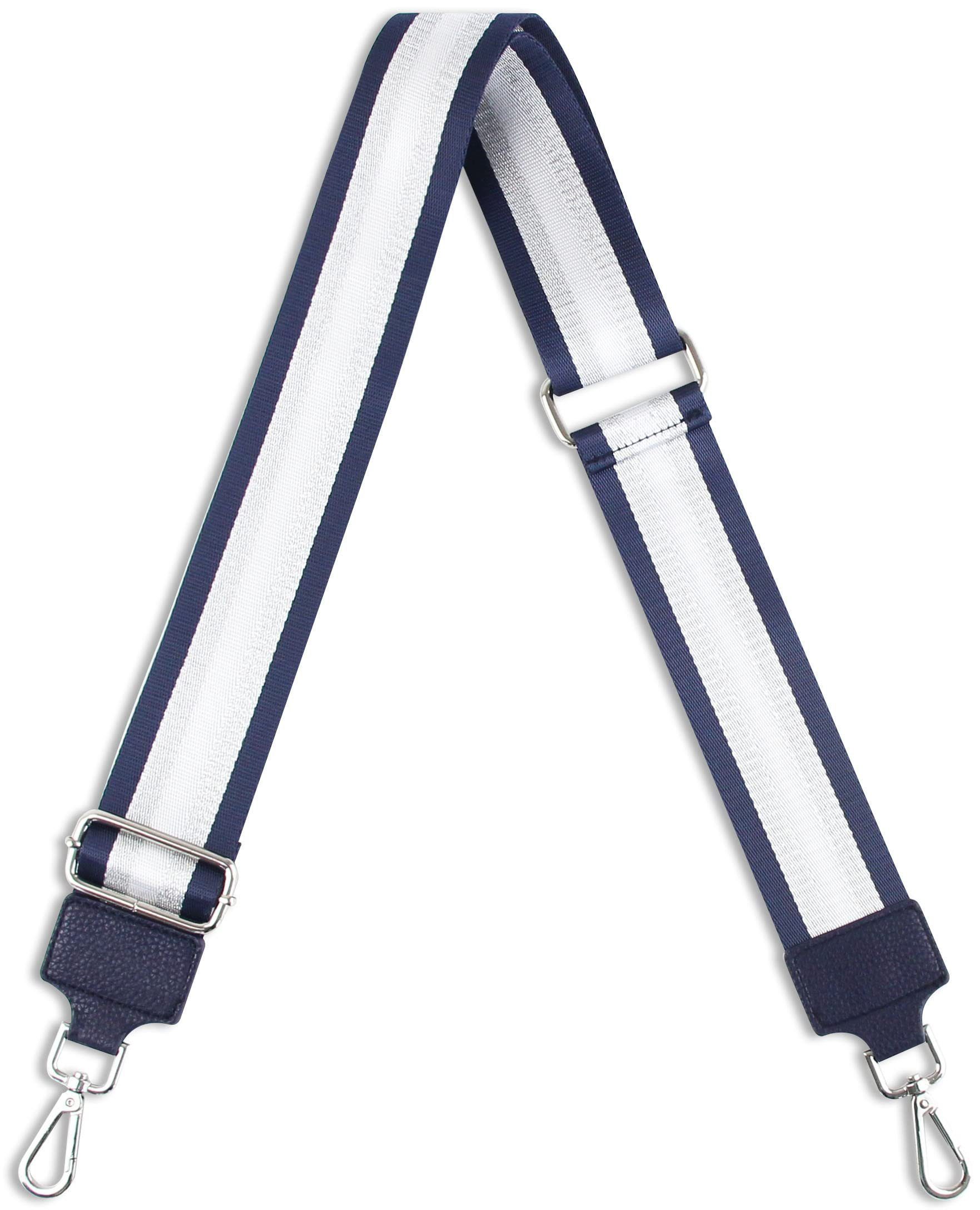 Fomax Schulterriemen 5cm Breit, Längenverstellbar mit Karabiner Farbe Silber, viele Mustern tolle Kombination mit Ihrer Lieblingstaschen
