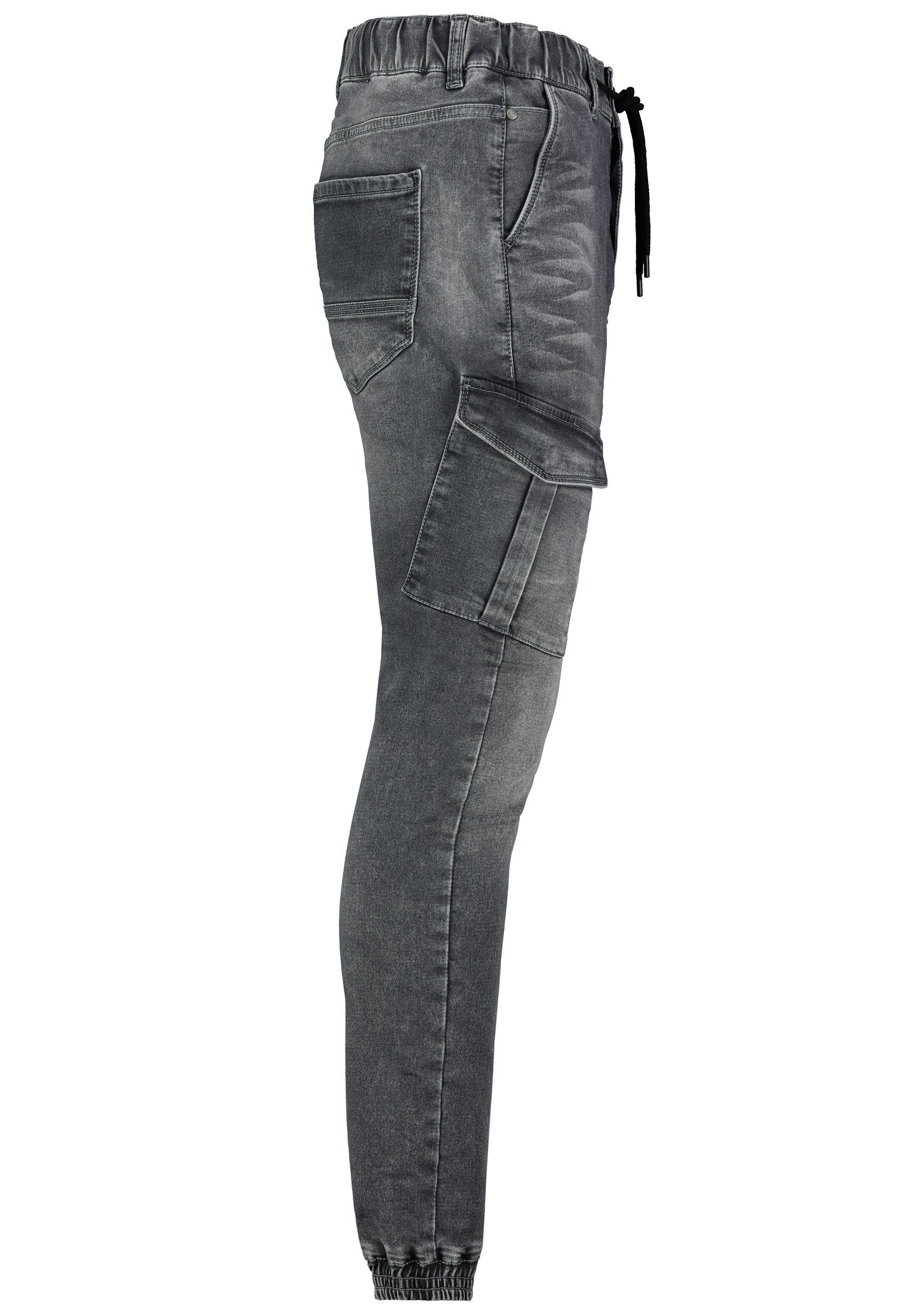 SUBLEVEL Regular-fit-Jeans Jogging Jeans mit Seitentaschen und Kordelzug Jogger Jeans Pant