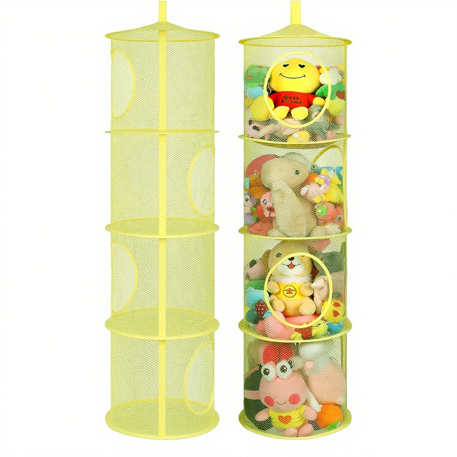 Mutig Hängeregal 2 Stück Hängeregal Mesh, 4 Stufe Faltbare Hängeaufbewahrun günstig online kaufen