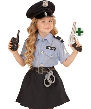 Karneval-Klamotten Polizei-Kostüm Polizistin Cop Uniform Mädchenkostüm mit Pistole, Kinderkostüm Komplett Polizei mit Mütze und Pistole Faschingskostüm