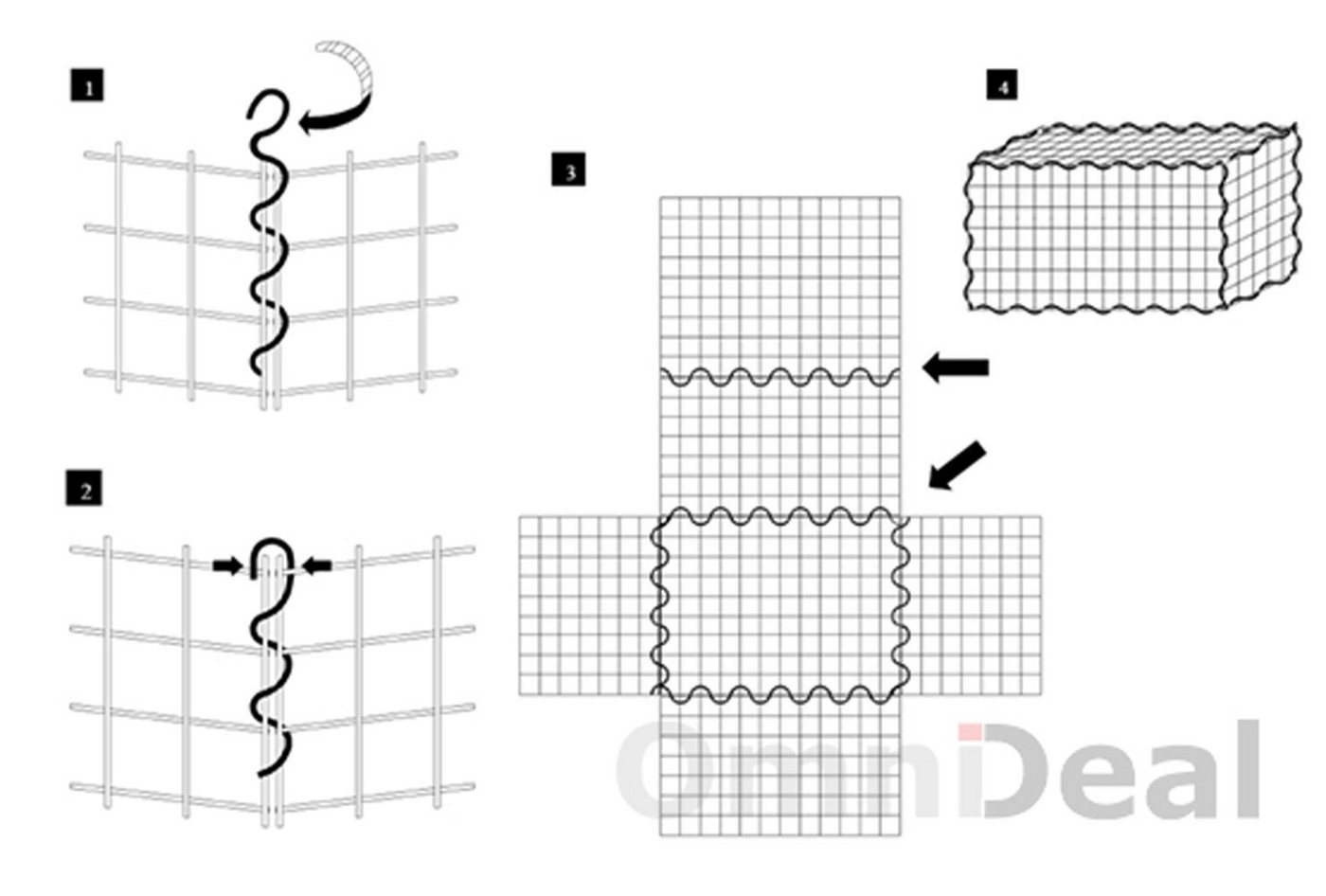 Thumbnail - Niederberg Metall Gabionenzaun 100 x 80 x 30 cm Steingabione Feuerverzinkt - Gabione Metall MW 5x10, Steinkorb Garten - ...