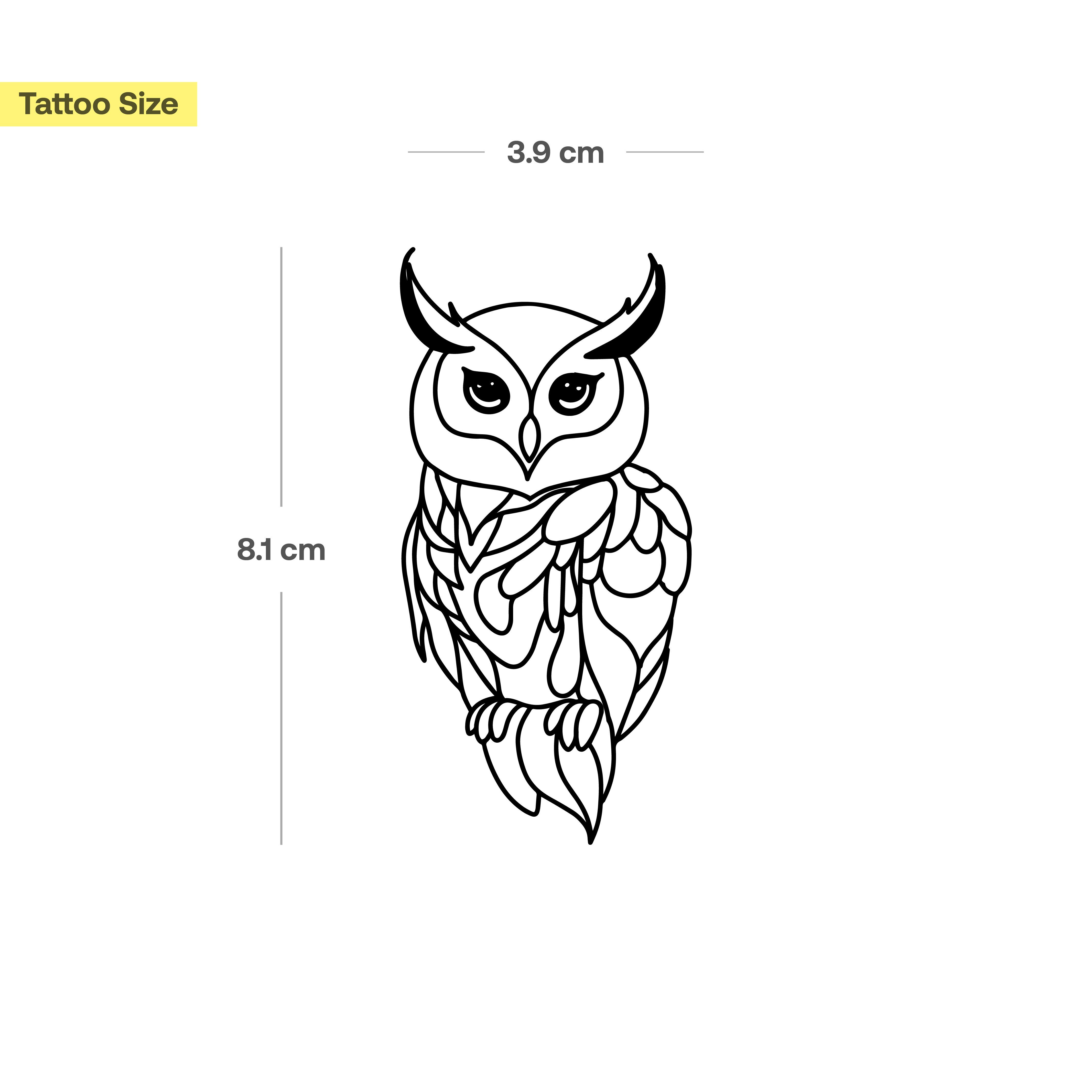 Inkster Schmuck-Tattoo Kleine Eule Tattoo, wasserfestes temporäres Tattoo, 2 Wochen Halt