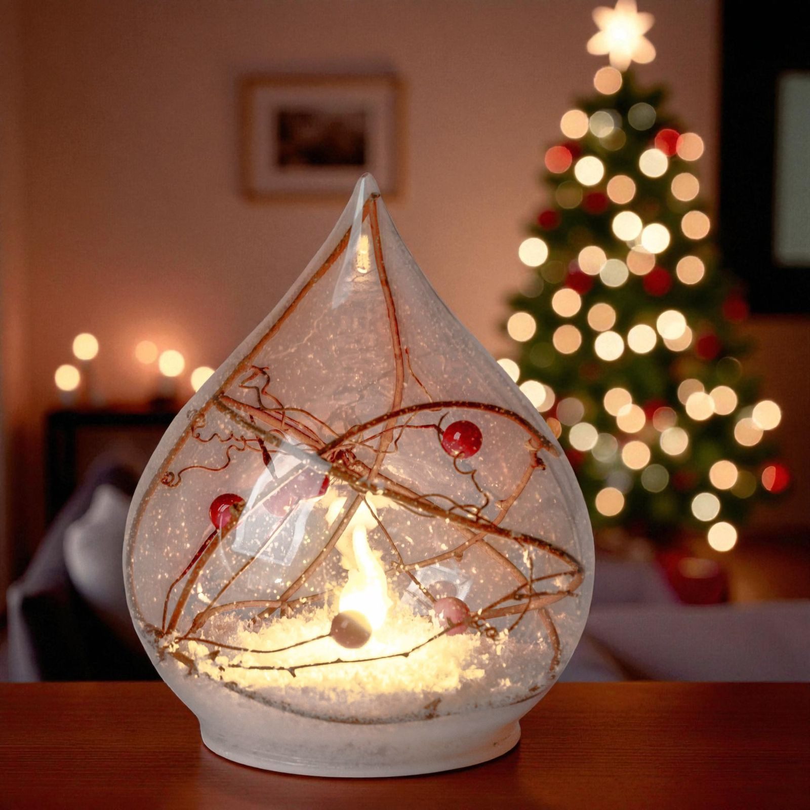 formano LED Dekolicht Dekokugel Weihnachten Tropfenform 13 cm Glaskugel mit günstig online kaufen