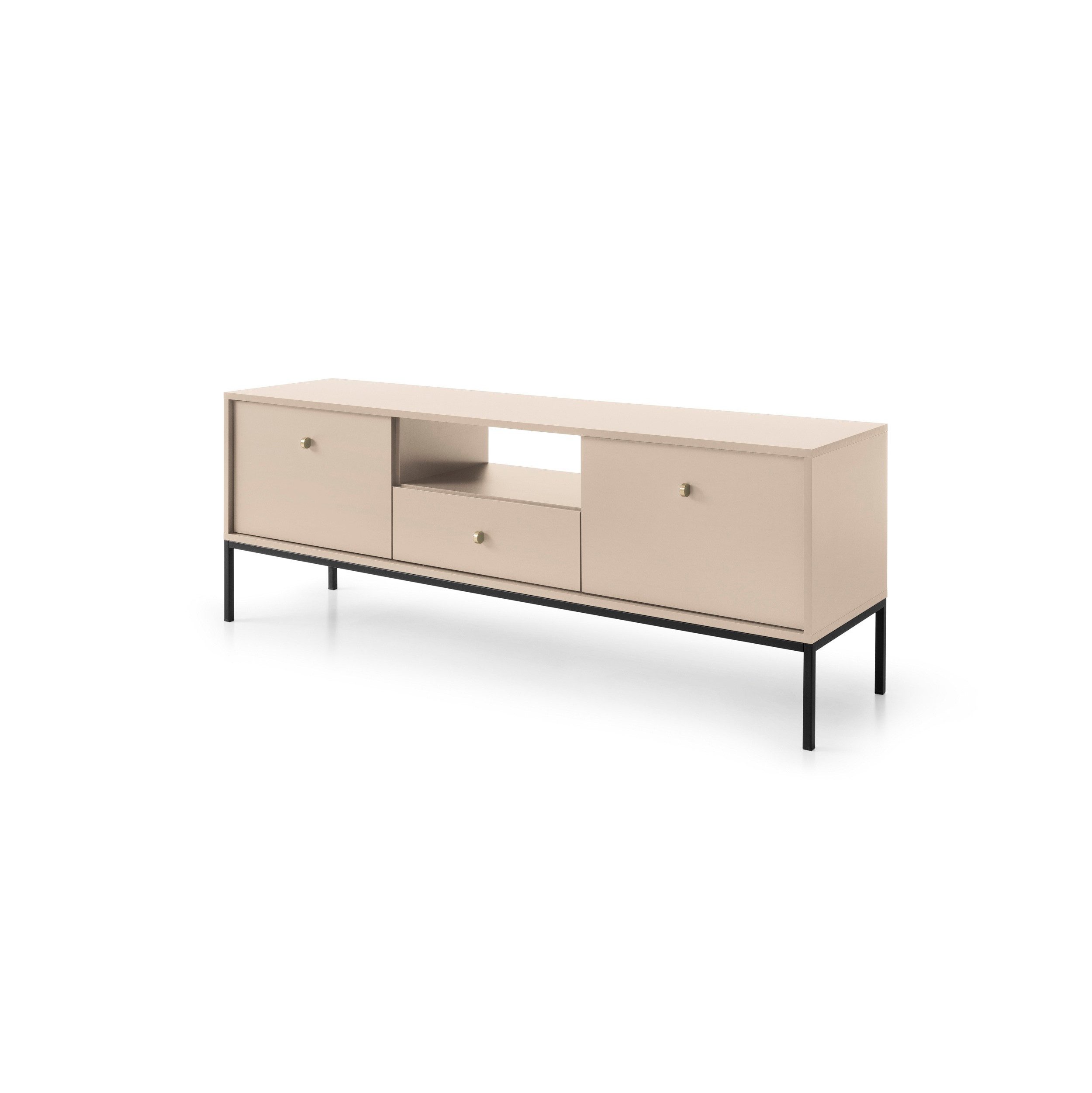 Masseno Lowboard MONTEO 153,4 cm TV-Schrank mit 1 Schubladen und 2 Türen Beige