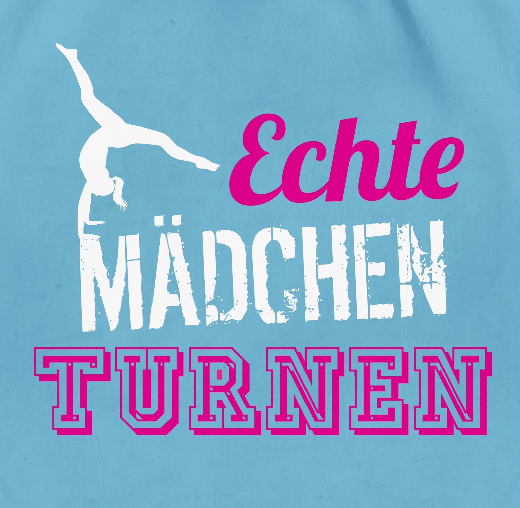 Shirtracer Turnbeutel Echte Mädchen turnen I Geschenk Turnerin, Sport Zubehör