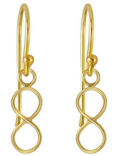 Goldene Hufeisen Paar Ohrhaken Mini klein Unendlichkeit Ohrringe aus 925 Sterling Silber Vergoldet (1 Paar, inkl. Etui), Anlaufgeschützt