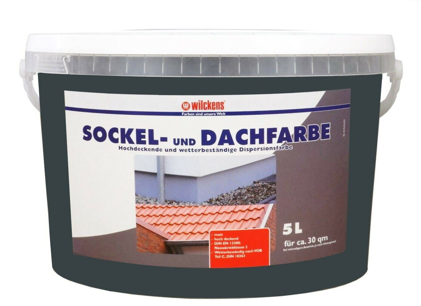 Wilckens Farben Sockelfarbe, 5l Sockel- Dachfarbe Anthrazit Sockelfarbe Außenfarbe