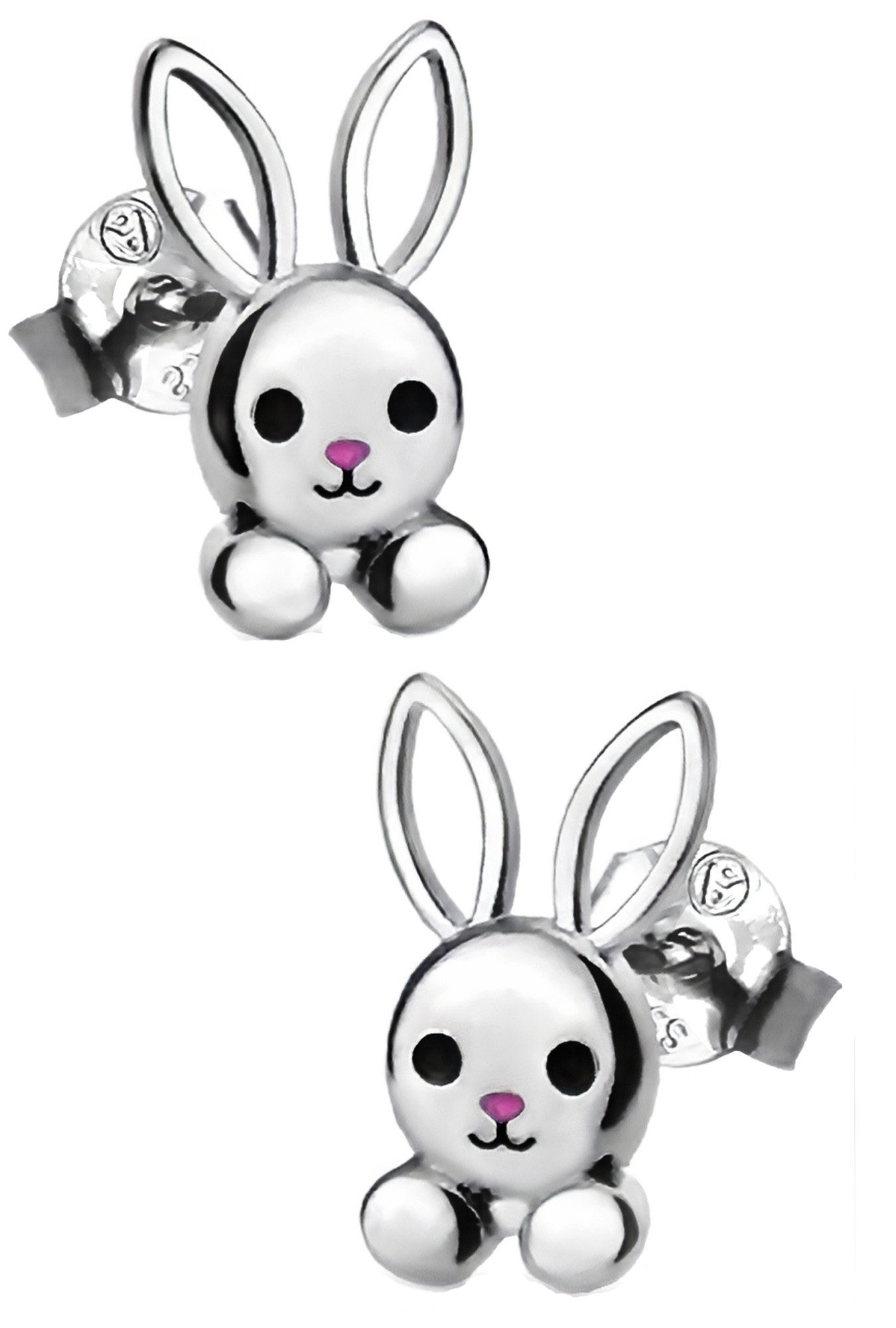 Limana Paar Ohrstecker Серьги 925 Sterling Silber Hase Herz Mädchen Damen Kinder Frauen (inkl. Ювелирные изделияbox), Geschenk Idee Ostern Weihnachten Geburtstag Nikolaus Einschulung