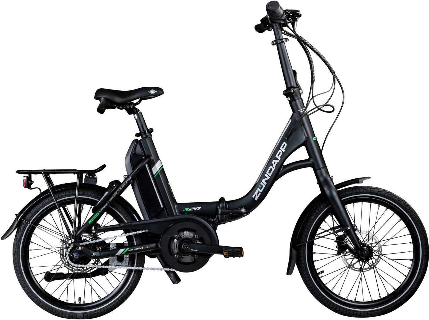 Thumbnail - Zündapp E-Bike Faltrad X20, 7 Gang Shimano Nexus Schaltwerk, Nabenschaltung, Mittelmotor, 400 Wh, Pedelec, Elektrofahrra...