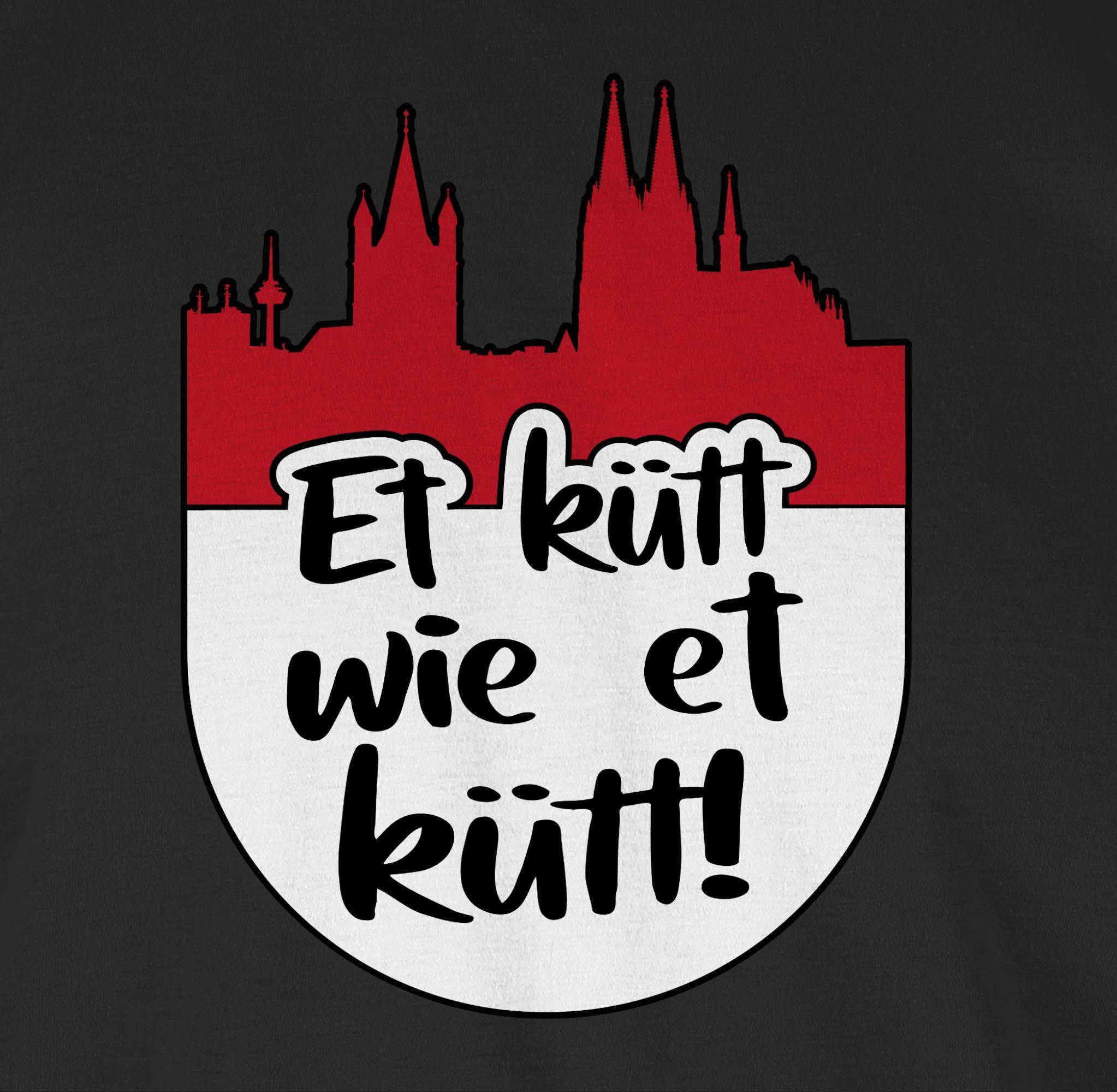 1 Et wie - Kölsch rot T-Shirt kütt Outfit Kölner Grundgesetz et Köln Echte kütt! Schwarz Karneval Shirtracer weiß