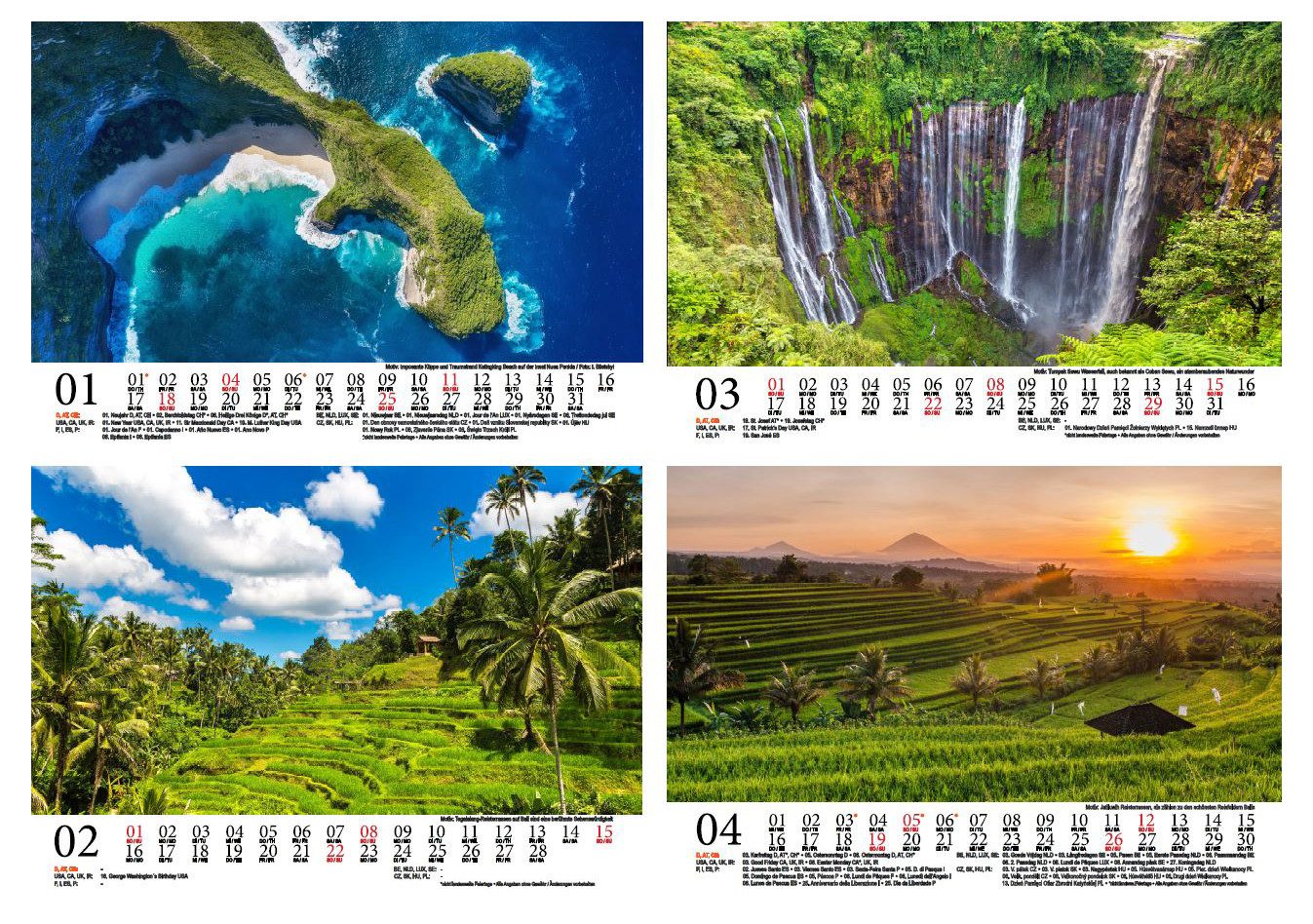 Seelenzauber Tischkalender Naturzauber Indonesien DIN A5 Tischkalender für 2026 Landschaft Natur