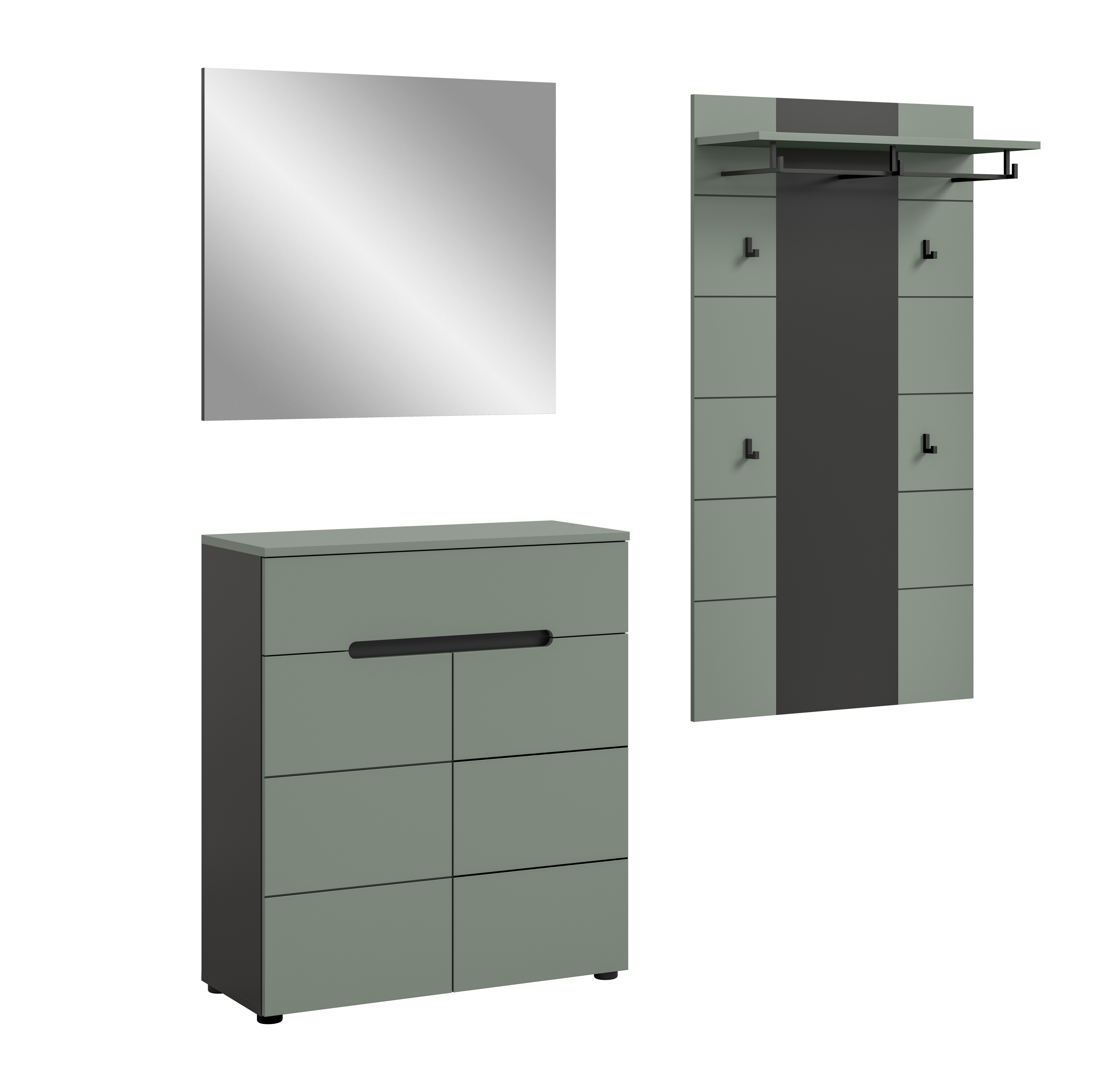 furnling Garderoben-Set Cano, (3-St., Garderobenpaneel, Schuhkommode, günstig online kaufen