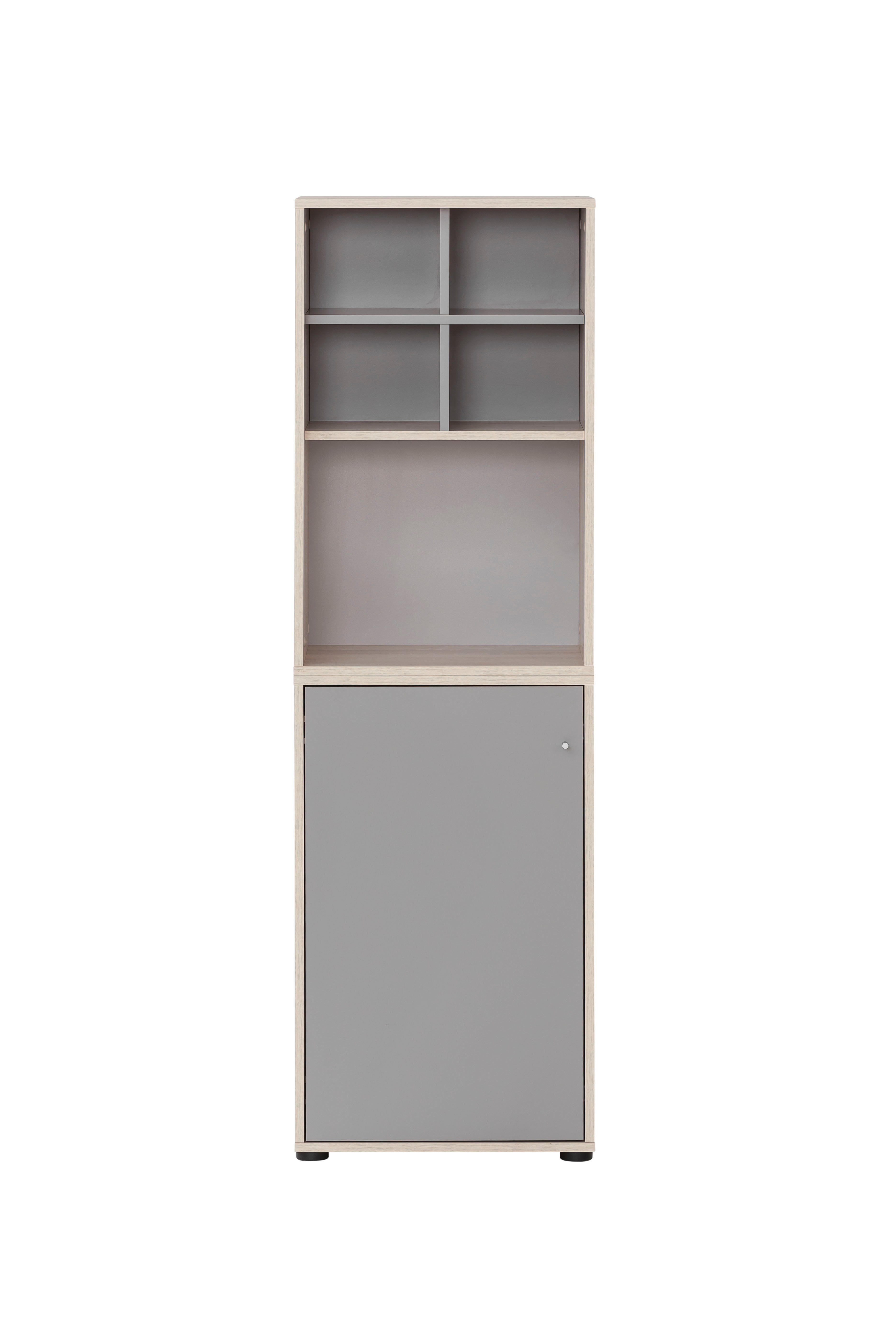 PROREGAL® Aktenschrank Möbelpartner Pigeon Set, Breite 51cm, Eiche/Grau günstig online kaufen