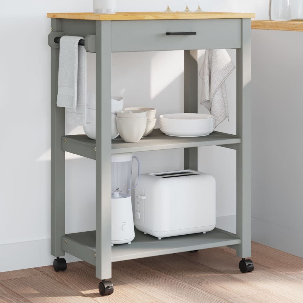 vidaXL Küchenwagen 60 x 40 x 90 cm Küchenwagen MONZA 60x40x90 cm Massivholz Kiefer