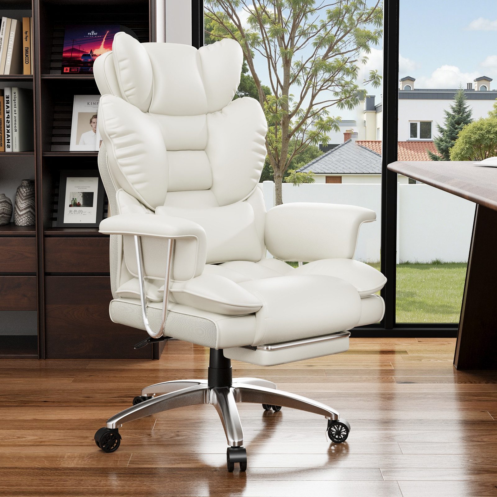 ZAISZE Bürostuhl Multischicht-System: Ergonomischer Bürostuhl mit Verstell & Belüft (Spar-Set), 350 Abnehmbarer, galvanisierter Offset-Fuß