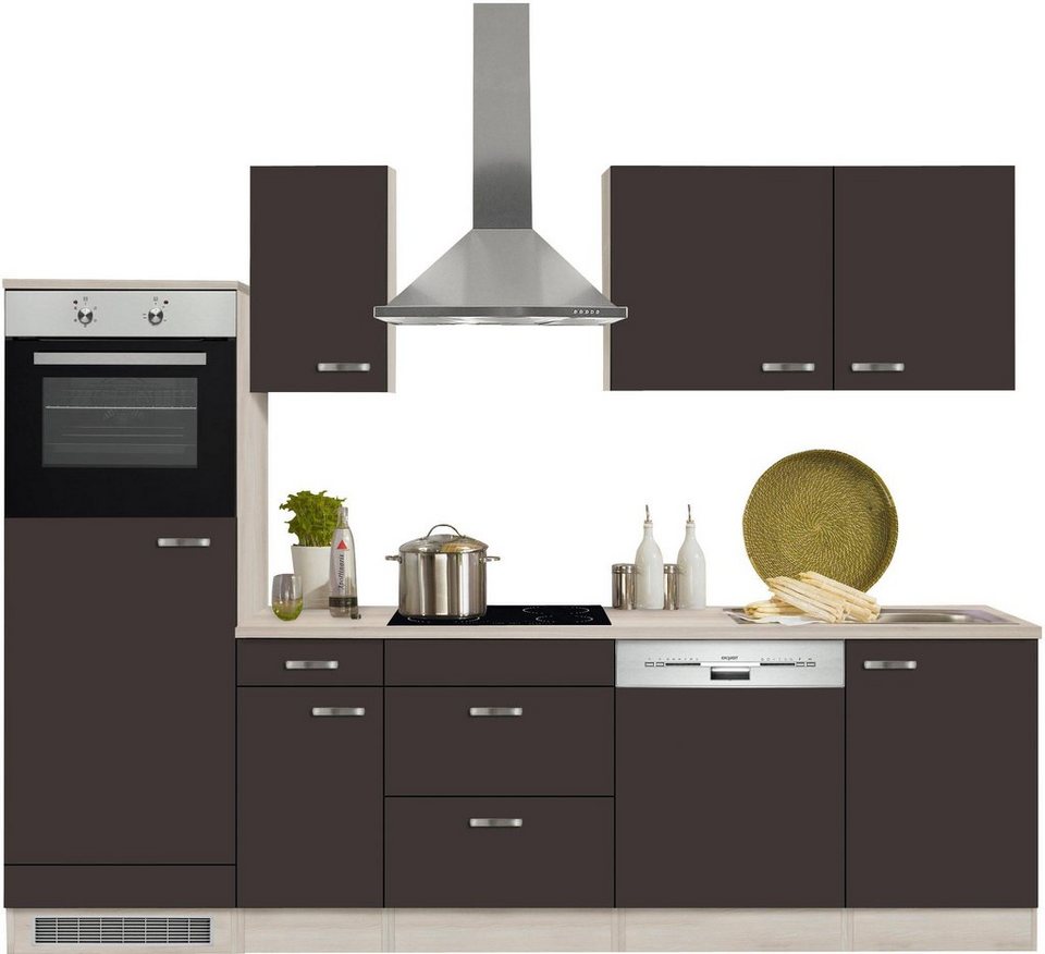 OPTIFIT Küchenzeile Faro, mit E-Geräten, Breite 270 cm, Inklusive  Elektrogeräte aus Edelstahl