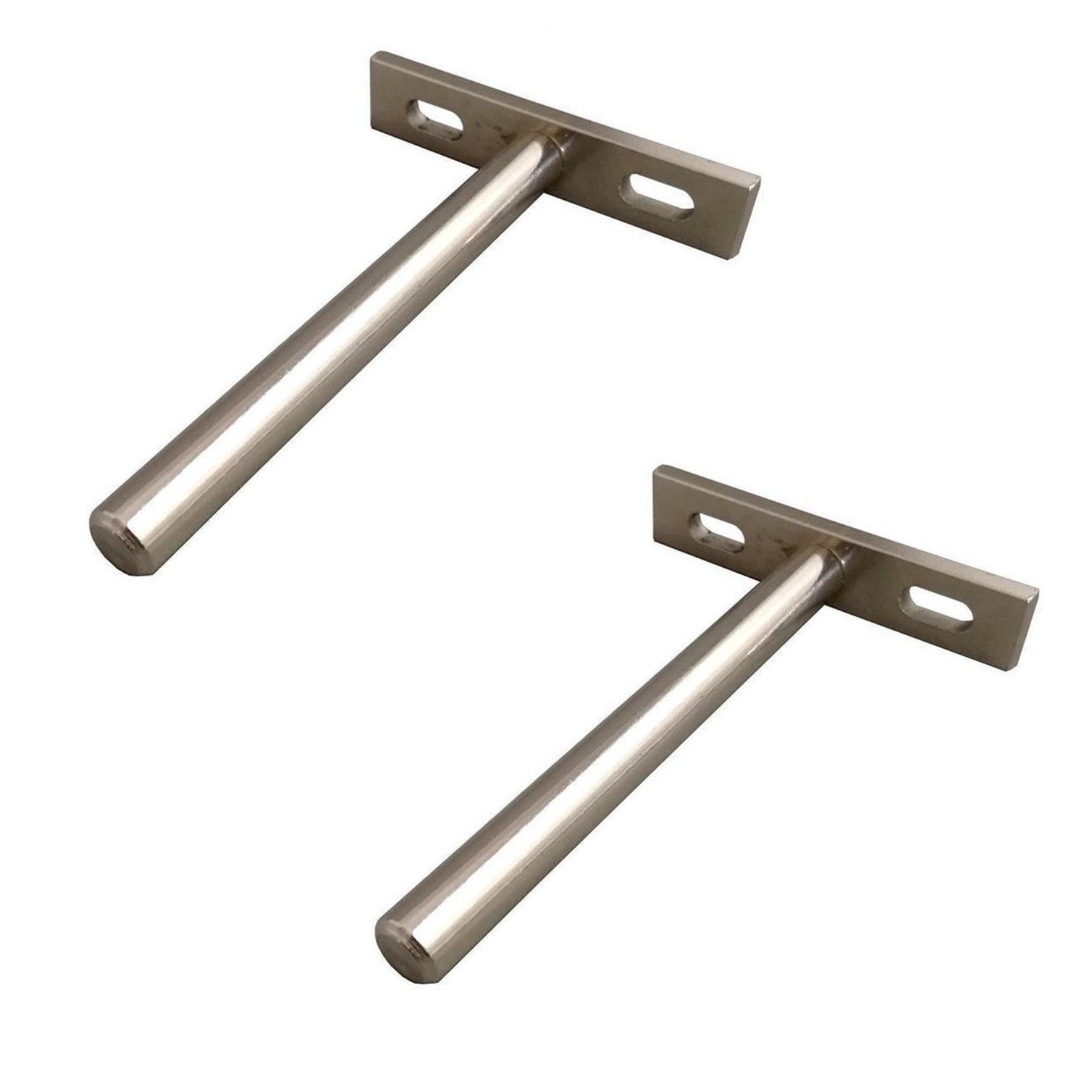 HOOZ Wandregalhalter Tablarträger 10 cm verdeckt stabil für Wand- & Bücherregal 2er Set, Fachbodenträger 2-tlg., Unsichtbare Schwerlast-Befestigung für Holz- und Schweberegale