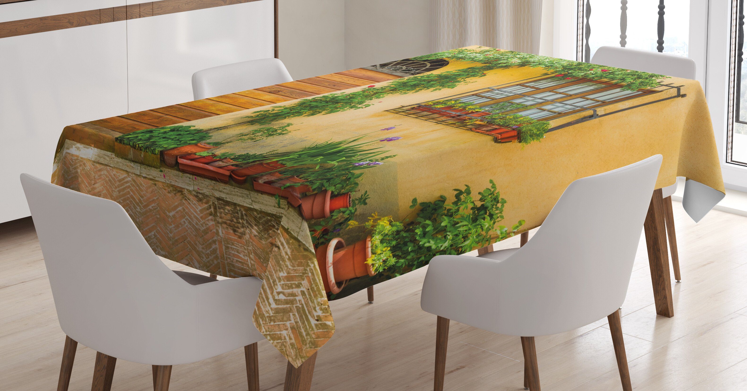 Abakuhaus Tischdecke Farbfest Waschbar Für den Außen Bereich geeignet Klare Farben, Italien Leben in der Stadt in der Toskana | Tischdecken