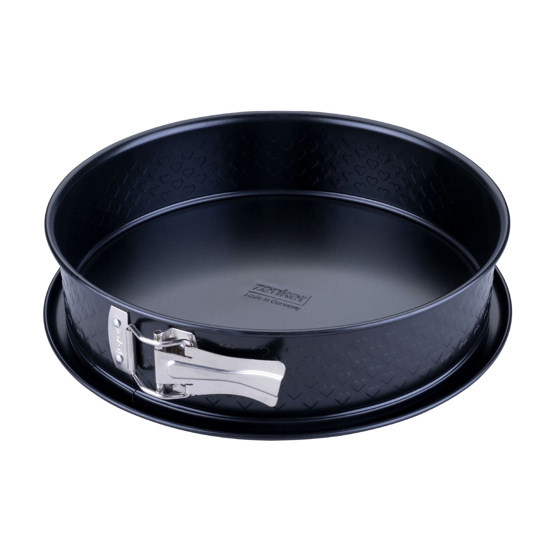 Zenker Springform mit Flachboden, Backform, Kuchenform, Herz-Design