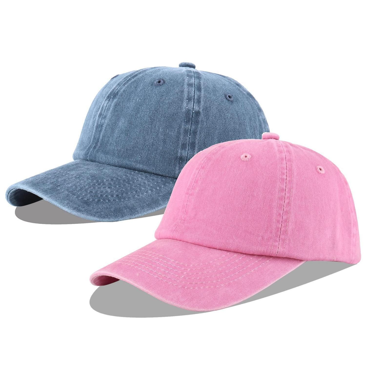 LuxusKollektion Baseball Cap Baseballcap Herren Damen Baumwolle Einheitsgröße Denim Blau+Pink (1-St)