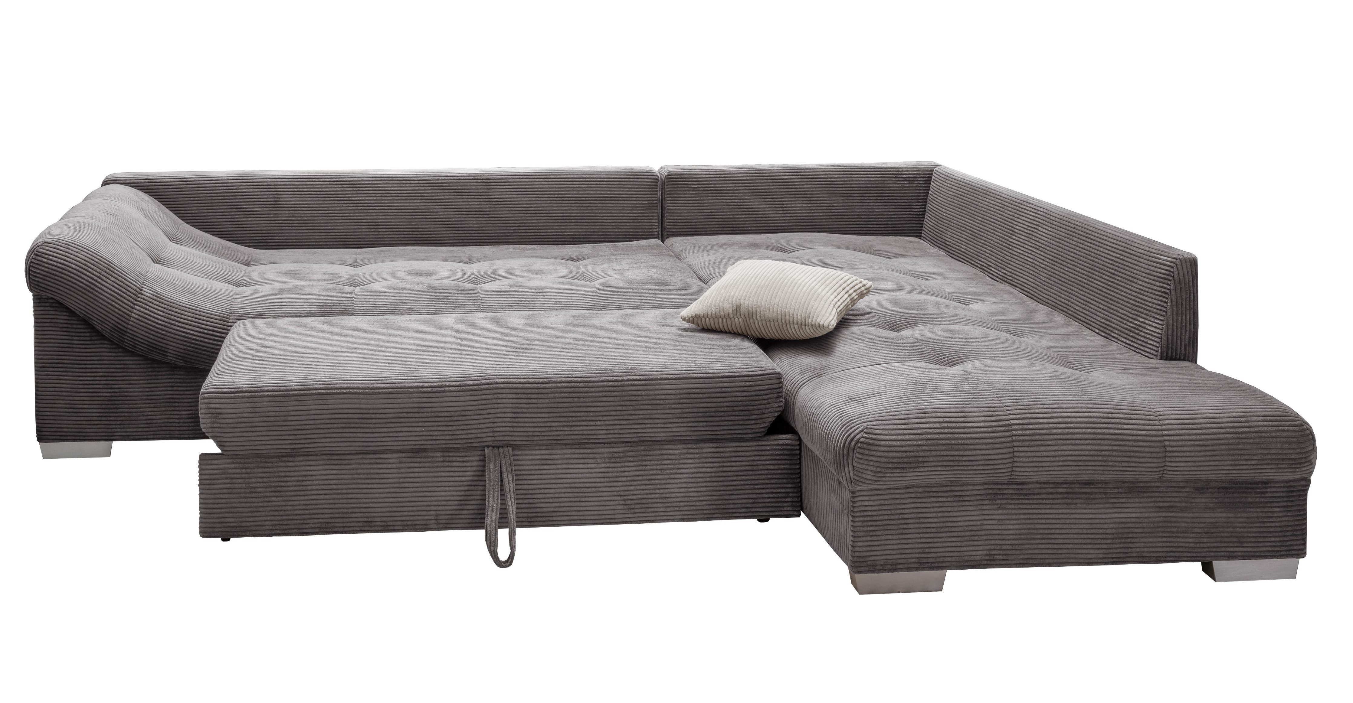 luma-home Ecksofa 17201, mit Bettfunktion B298/T202/H84 cm, Liegefläche 154 günstig online kaufen