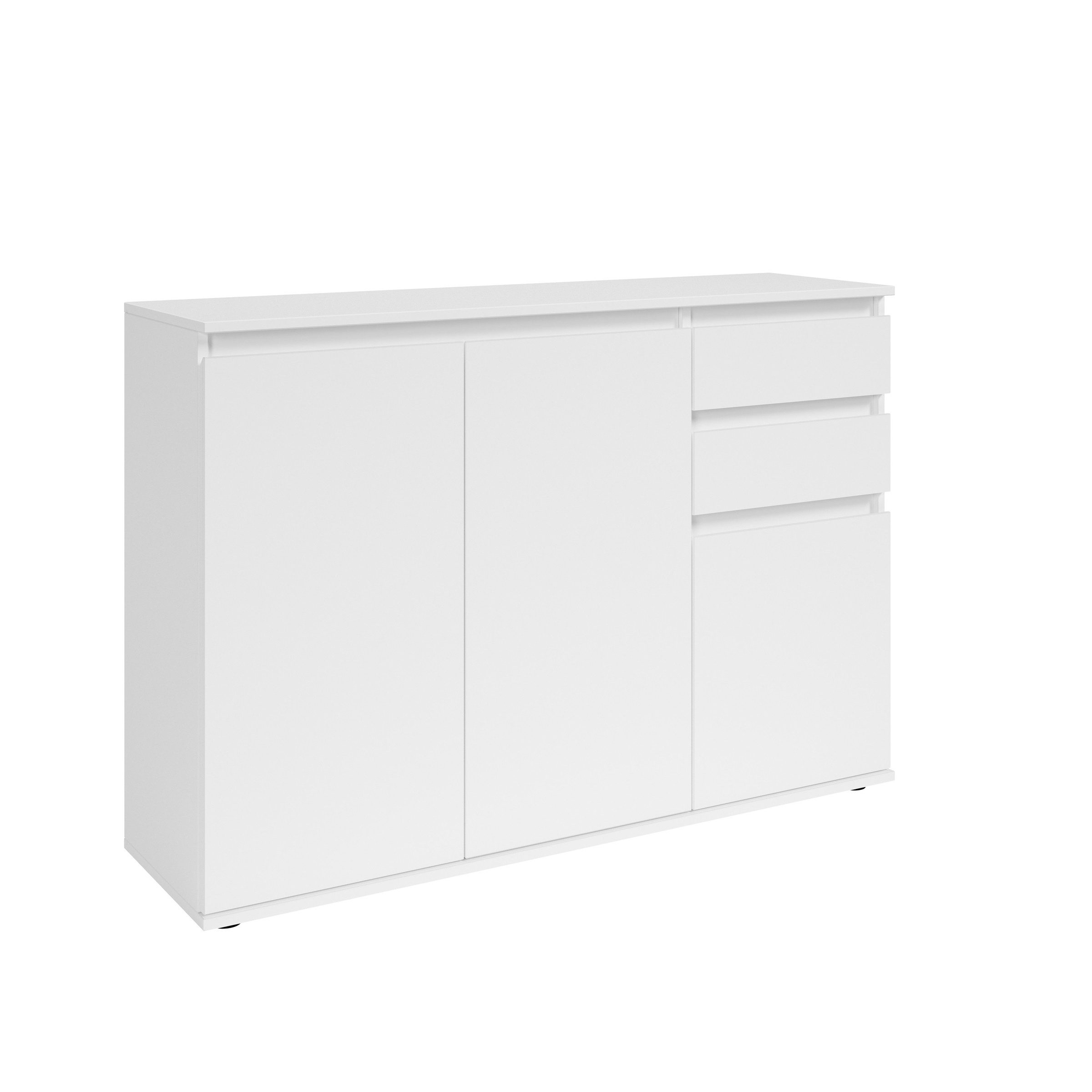 Bega Consult Sideboard 3 Türen, 2 Schübe, in weiß - 119x84x35cm (BxHxT) günstig online kaufen