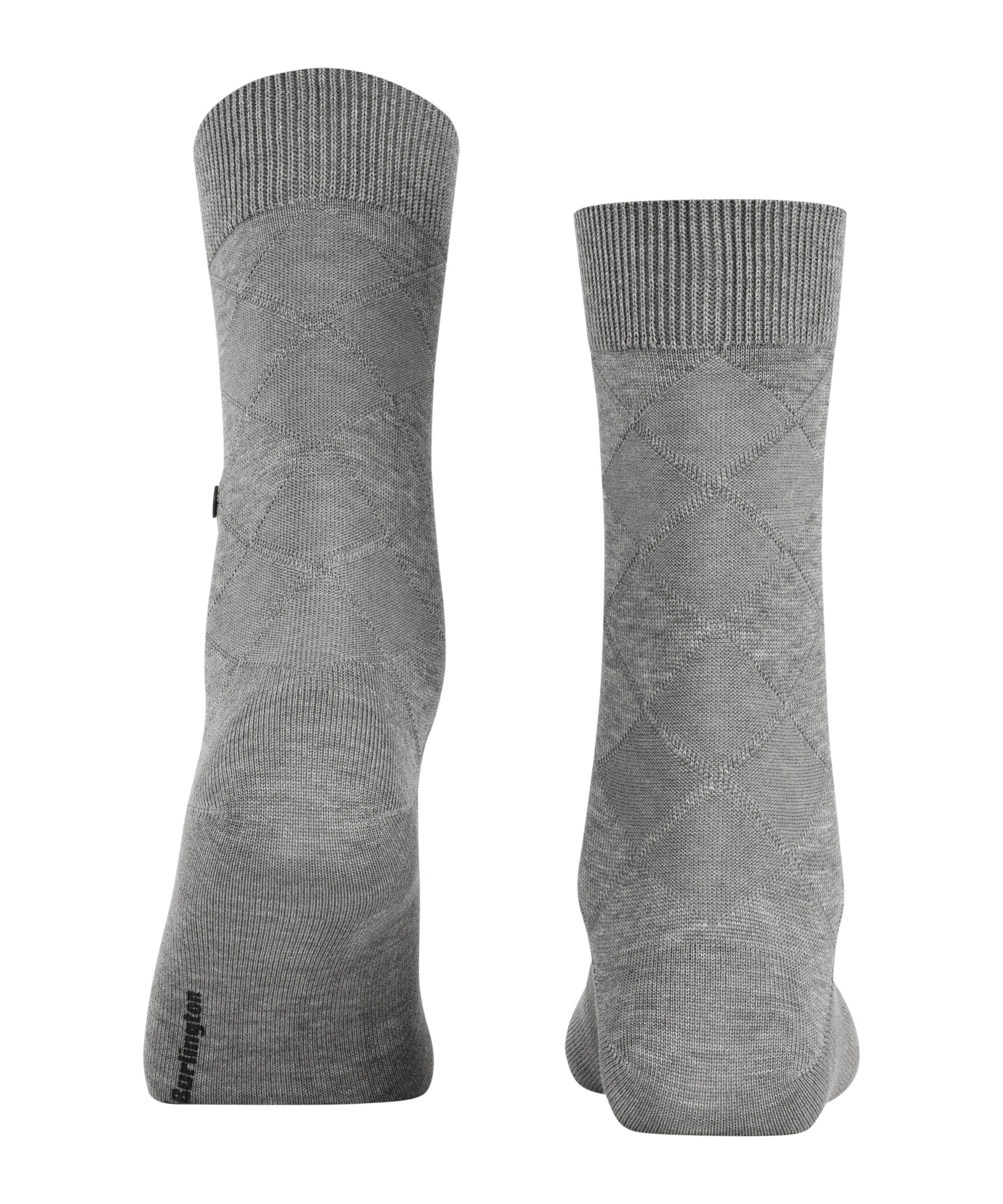 mel. Rhomb (3165) steel Burlington (1-Paar) Socken Black