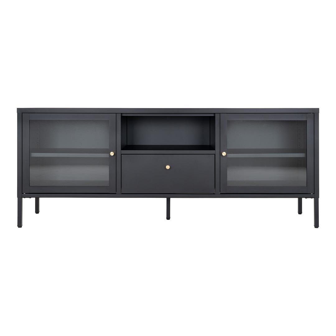 ebuy24 TV-Bank Dalby TV Tisch 2 Glastüren, 1 Schublade, 1 Ablage