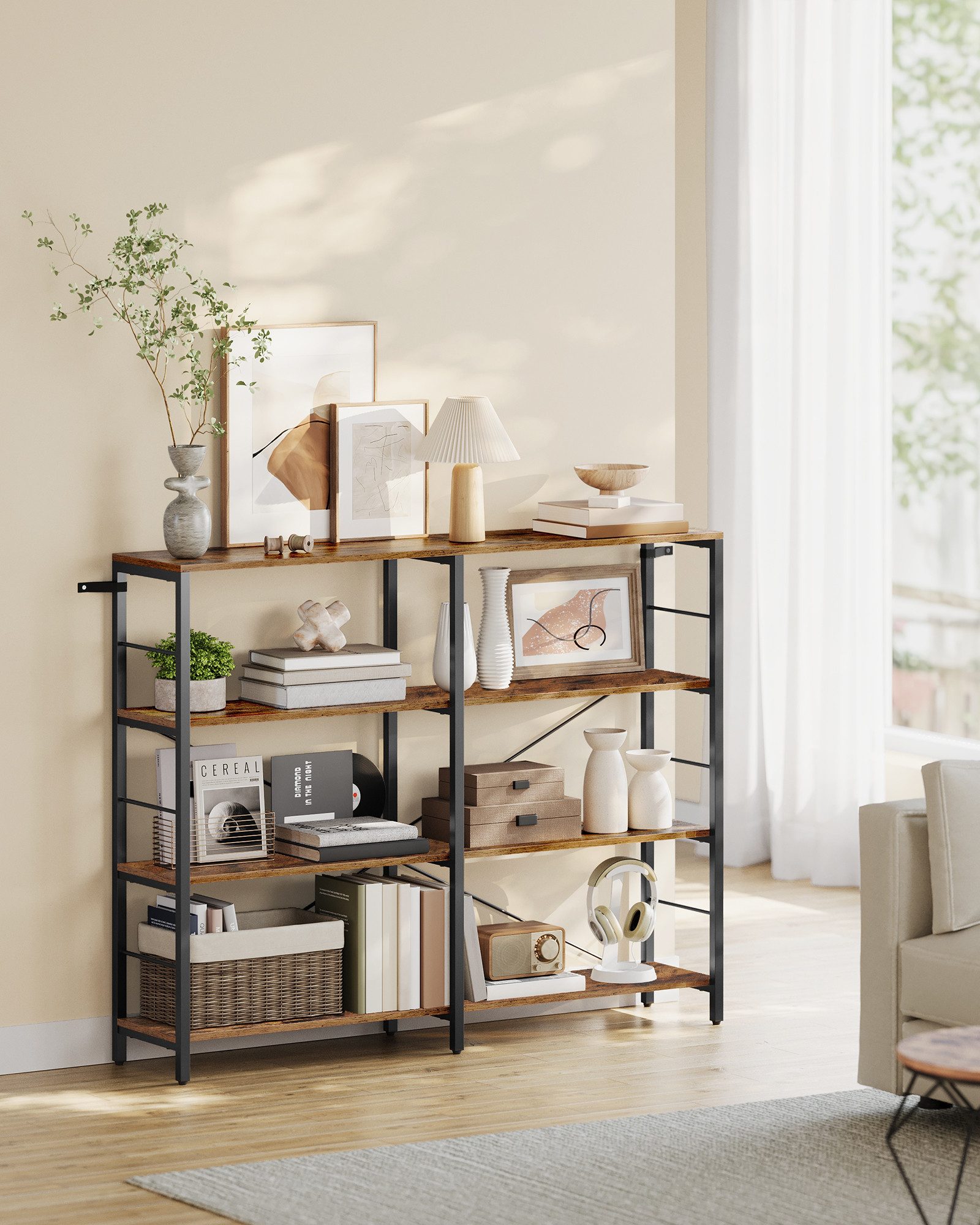 VASAGLE Bücherregal, Standregal mit 6 Ebenen, Industrie-Design günstig online kaufen