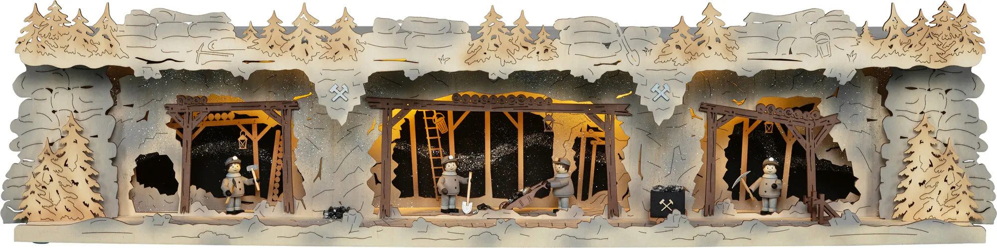 Tietze Erzgebirgsdesign LED Schwibbogen Erhöhung Bergbau exklusiv, 76x18,5x15 cm (BxHxT)
