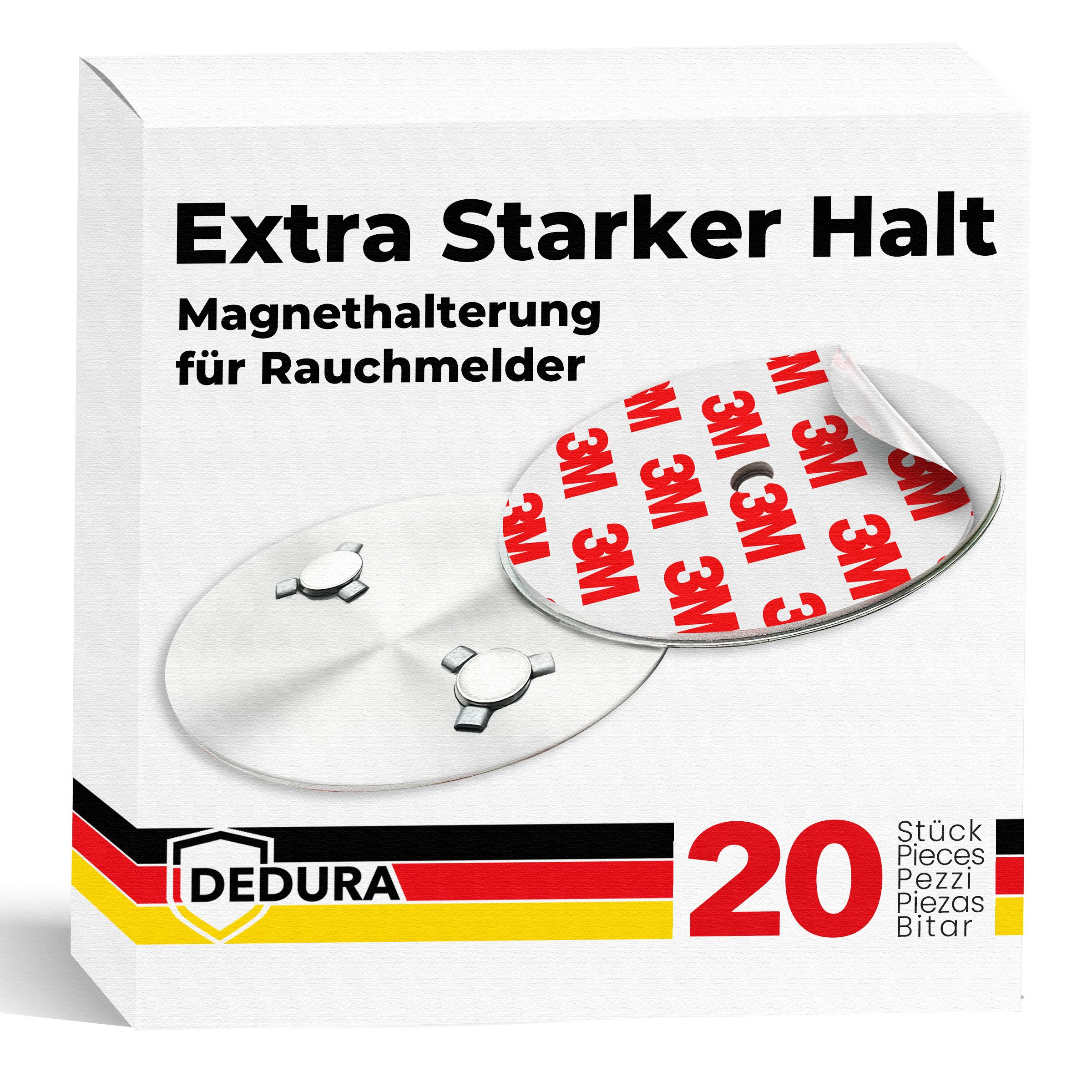 dedura Deckenhalter Rauchmelder Magnethalter 20er Set mit extra starken Klebepads, (20-St)