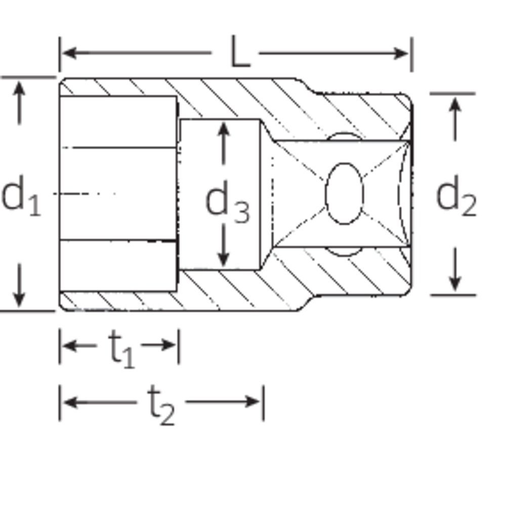 Stahlwille Steckschlüssel Stahlwille 52 8 03030008 Außen-Sechskant Steckschlüsseleinsatz 8 mm