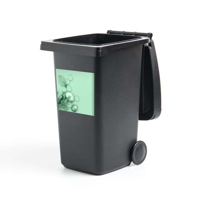 MuchoWow Wandsticker Entspannendes Mintgrün (1 St) Mülleimer-aufkleber Mülltonne Sticker Container Abfalbehälter