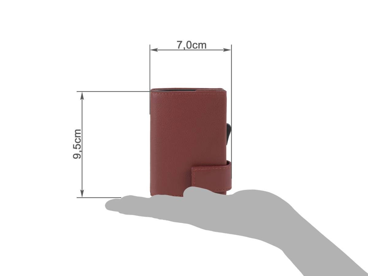 SecWal Geldbörse "SW1" Kartenbörse Herren klein 7x9cm, Kartenbörse, Minibörse, Kartenetui Alucase, RFID Schutz und Münzfach