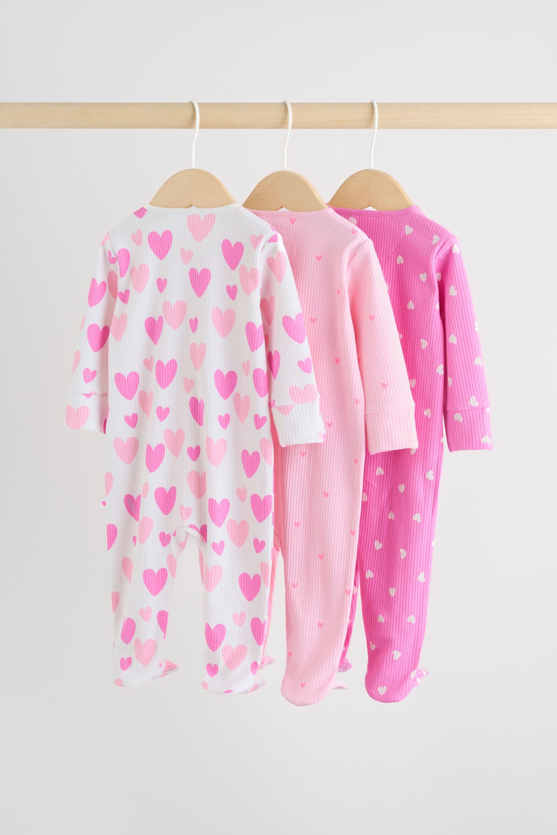 Next Schlafoverall Babyschlafanzüge mit Zweiwege-RV, 3er-Pack (3-tlg) – Bild 2 von 5